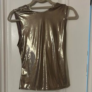Free People Shimmering Gold Tank Top